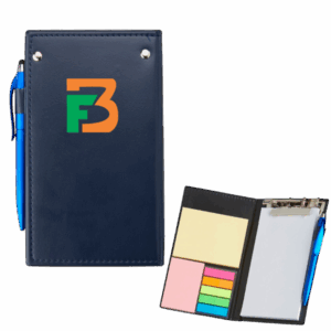 Kit Completo para Anotações Azul com Caneta Azul - FORMATO: 120x192mm corporativos.